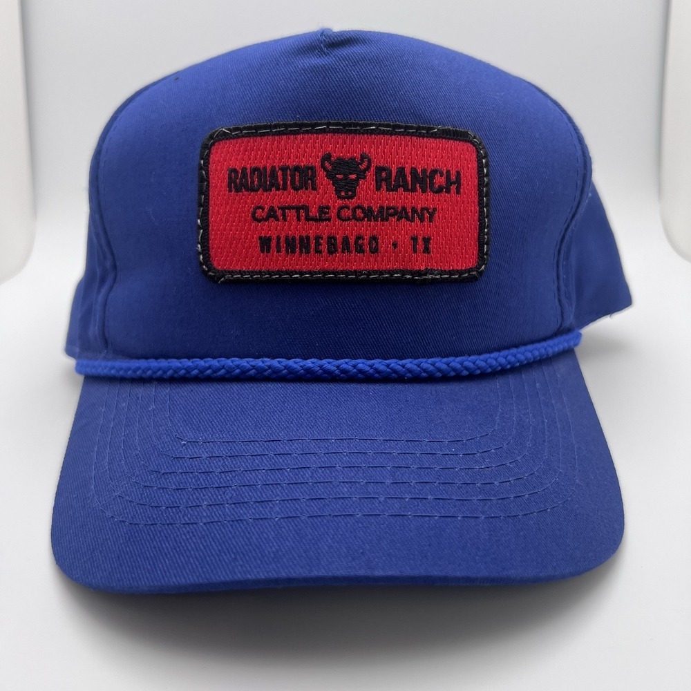 Radiator Ranch Cattle Company Winnebago TX Patch Cap / Hat Snapback Blue Patch